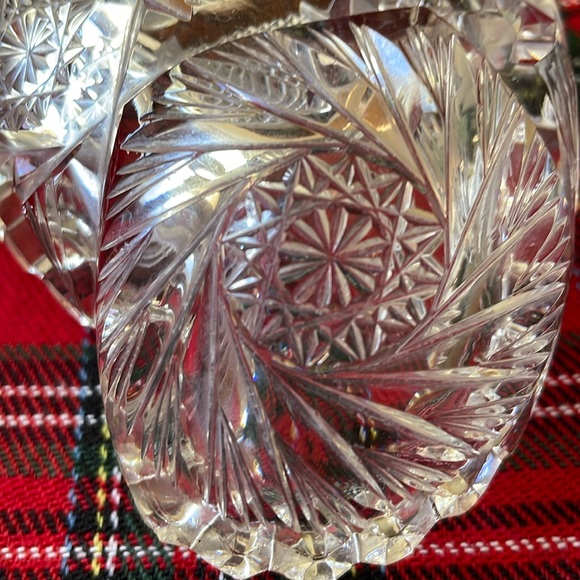 Vintage cut crystal starburst pinwheel pattern small bowl 7.5” x 3.75” - Picture 9 of 11